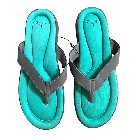 NWOT Vegan Leather Flip Flop Sandals Shoes 10 - 11 - Picture 1 of 4